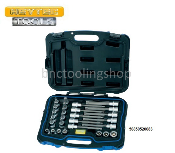 ชุดลูกบ๊อกเดือย 6แฉก 1/2" (12.7mm) 20ชิ้น,Screwdriver Socket Set 1/2" 20pcs,HEYTEC,50850520083