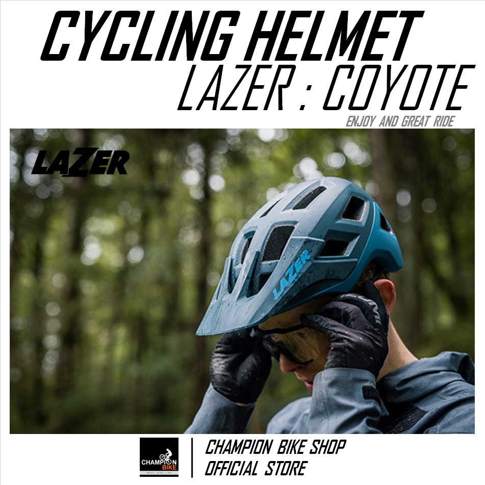 หมวกจักรยาน LAZER : COYOTE MTB BIKE HELMET สีน้ำเงินเข้มด้าน