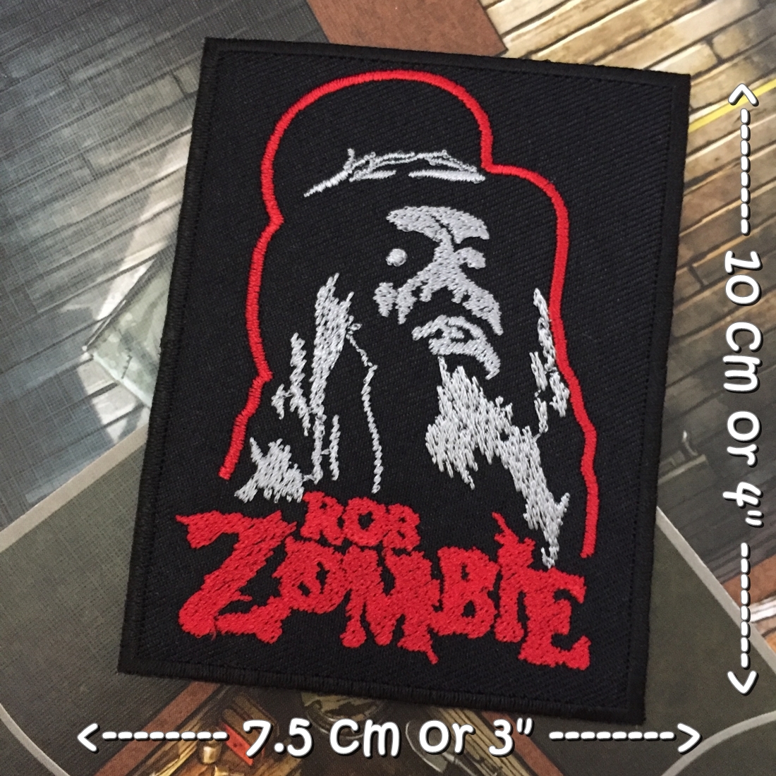 Rob Zombie ตัวรีดติดเสื้อ อาร์มรีด อาร์มปัก ตกแต่งเสื้อผ้า หมวก กระเป๋า แจ๊คเก็ตยีนส์ Rock Iron on Embroidered Patch