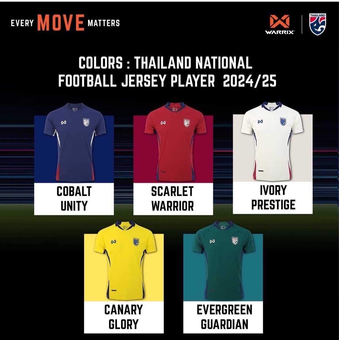 WARRIX เสื้อเชียร์คอกลม 2024-25 เสื้อฟุตบอลทีมชาติไทย (Cheer Version) Thailand National Jersey WA-243FBATH53