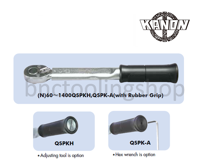 ประแจปอนด์หัวฟรีซ้าย-ขวา แบบปรับตั้งแรงขันตายตัว 2-6N•m,Pre-Set Ratchet Torque Wrenches With Plastic Grip Range 2-6N•m,BESTOOL-KANON,N60QSPK