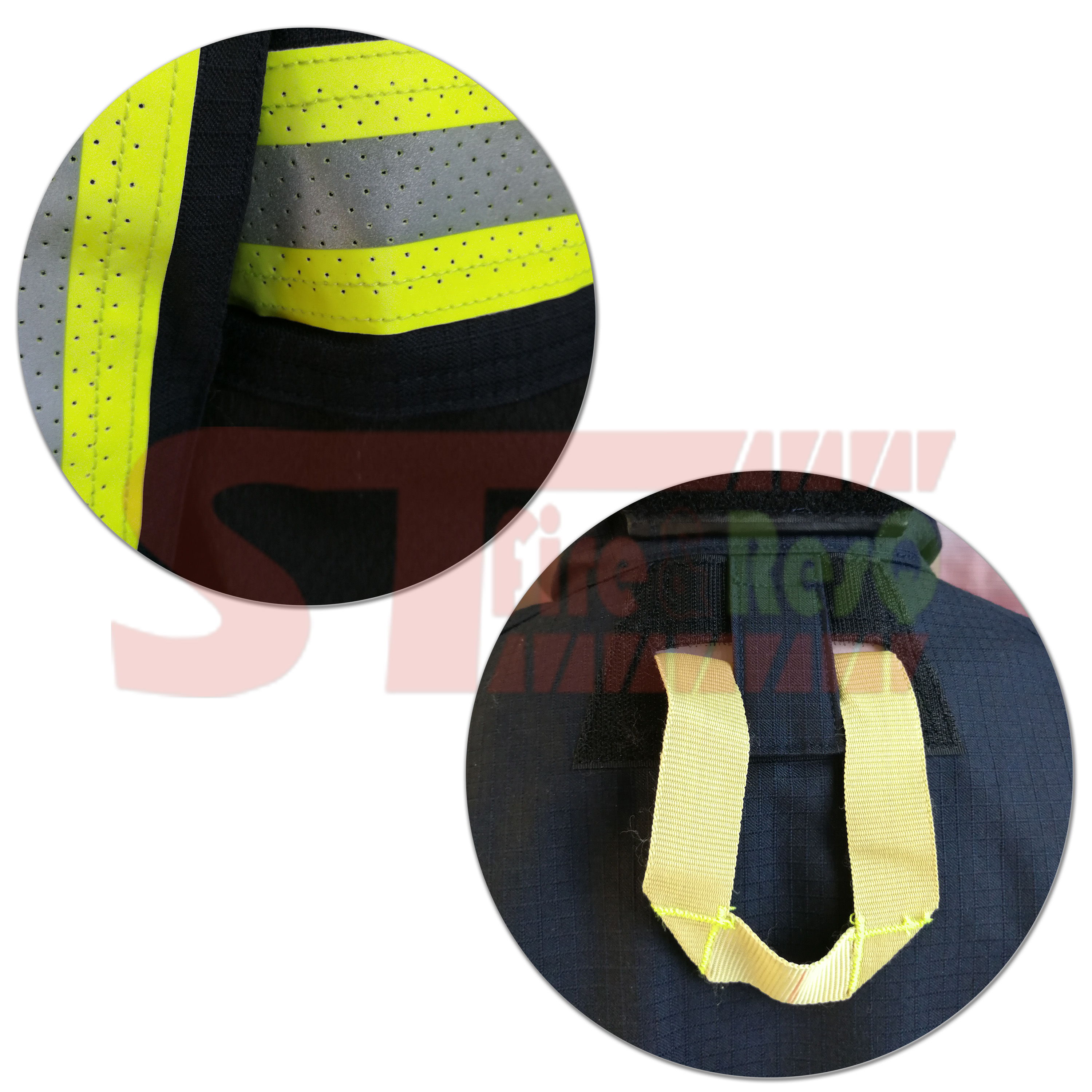 ชุดดับเพลิงในอาคาร ผ้า Nomex สีน้ำเงิน