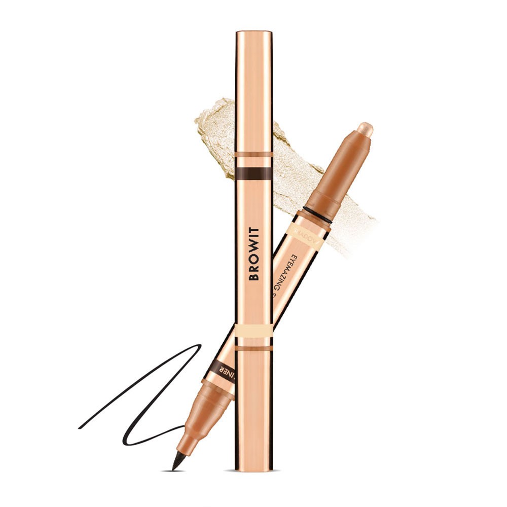 Browit byNongChat Eyemazing Shadow and Liner 0.60G+0.85ML #SHINING PEARL บราวอิท น้องฉัตร อายเมซิ่งแชโดว์แอนด์ไลน์เนอร์ 0.60G+0.85ML อายแชโดว์พร้อมอายไลน์เนอร์ในแท่งดียว สี SHINING PEARL