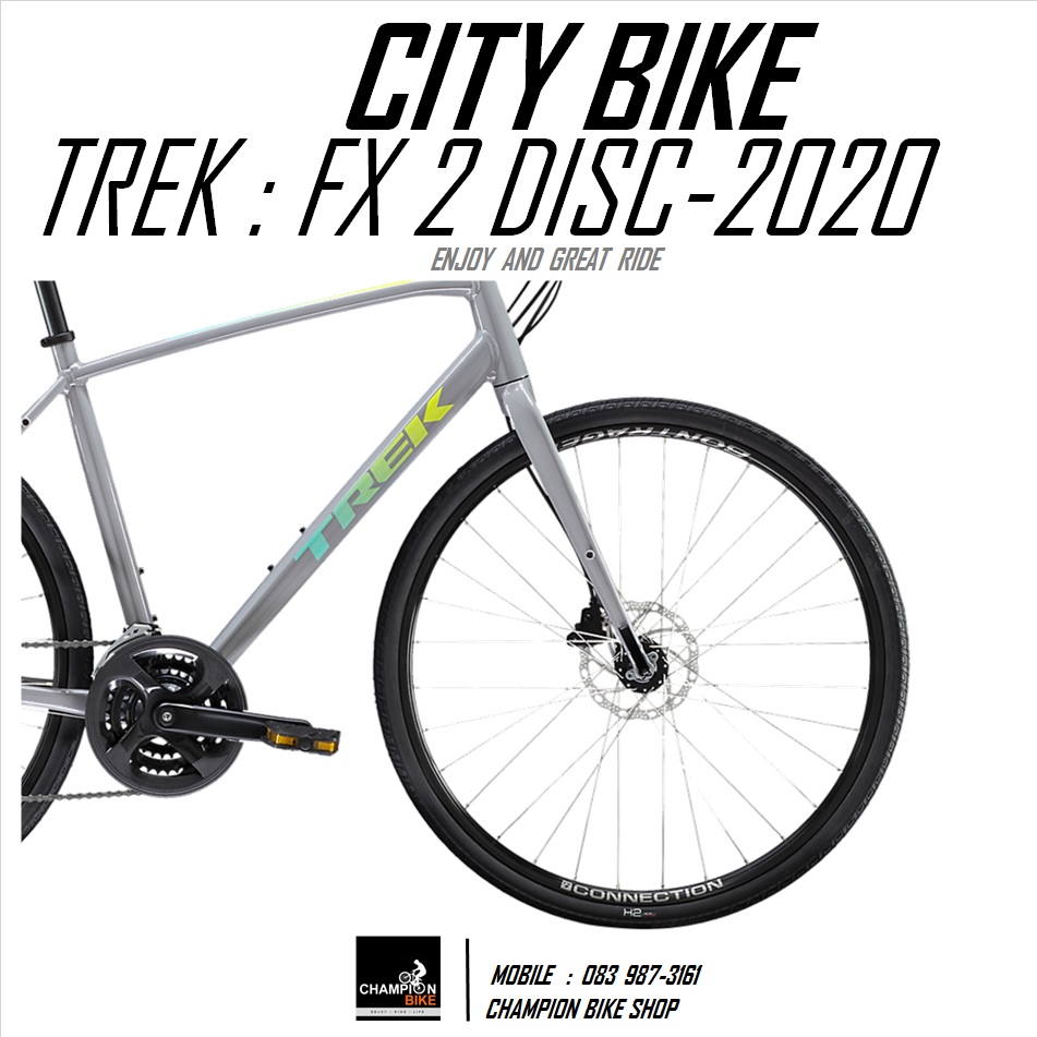 จักรยานซิตี้ไบค์ TREK : FX 2 DISC CITY BIKE - 2020 สีเทา-เขียว