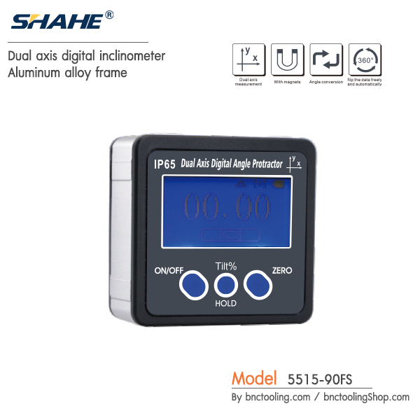 SHAHE,Dual axis digital inclinometer,Aluminum alloy frame ,5515-90FS