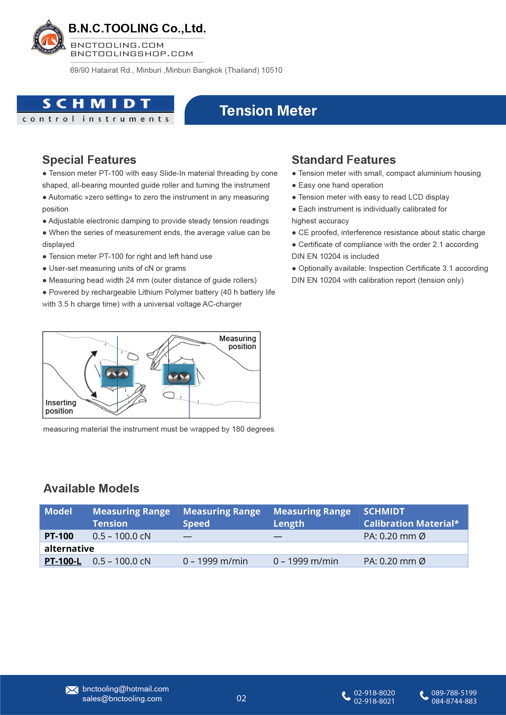 SCHMIDT,Measuring range 0.5 - 100.0 cN For fibers up to 100 tex or 1000 denier,PT-100