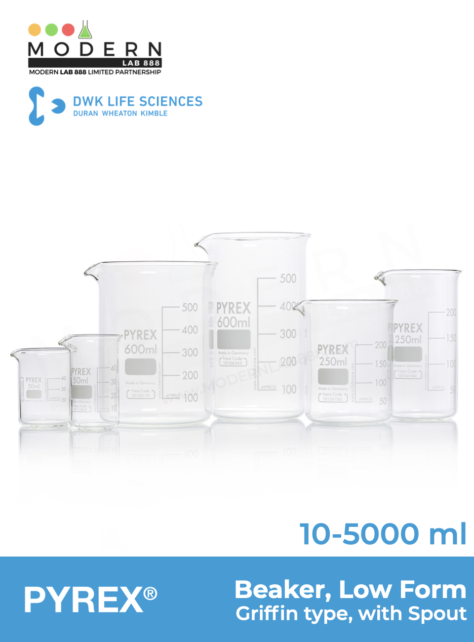 บีกเกอร์ทรงเตี้ย / Beaker, Low Form, Griffin, PYREX