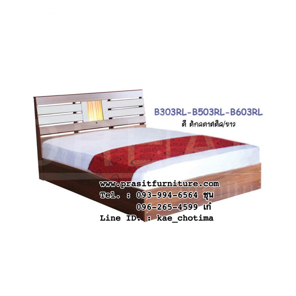 เตียงไม้ระแนง มีไฟ รุ่น B_03RL