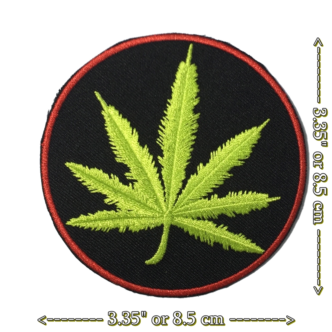 ใบกัญชา ตัวรีดติดเสื้อ อาร์มรีด อาร์มปัก ตกแต่งเสื้อผ้า หมวก กระเป๋า แจ๊คเก็ตยีนส์ Hipster Embroidered Iron on Patch