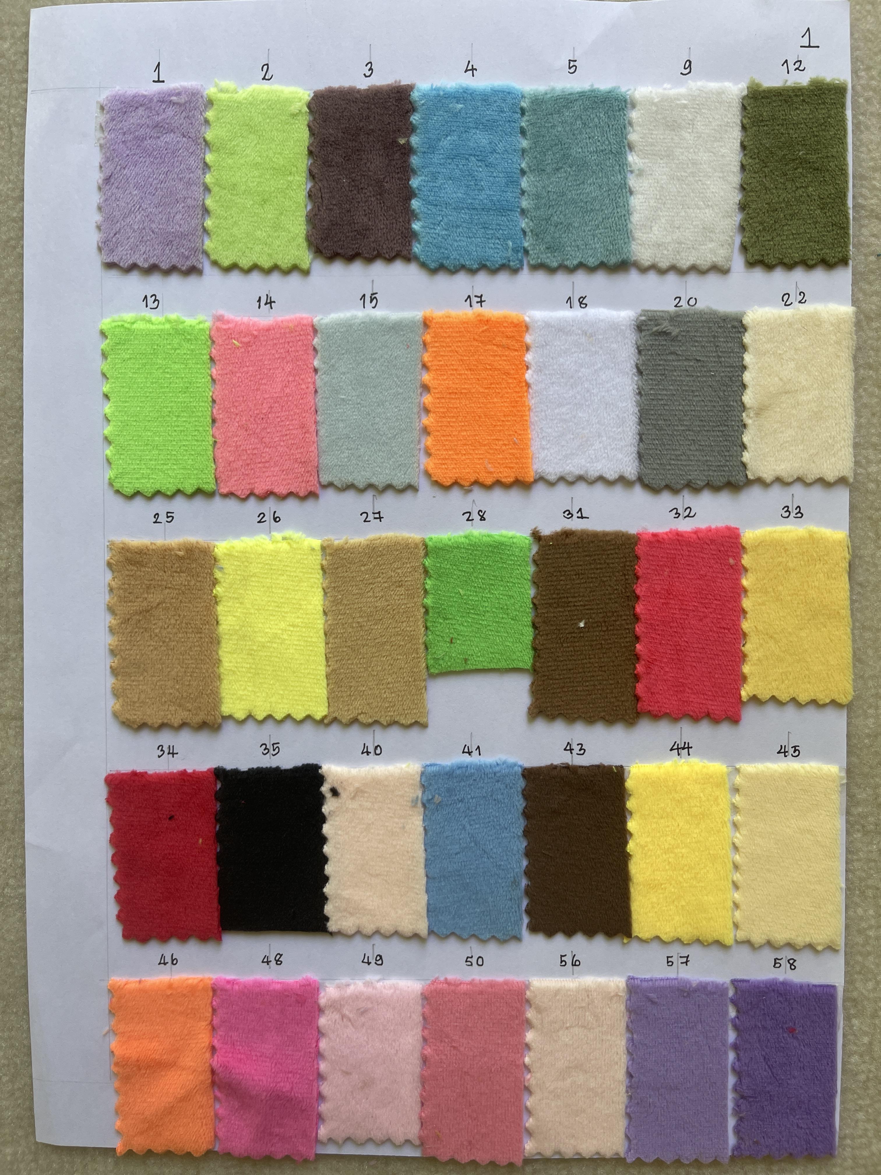 A5-9728 ผ้าขน ผ้าขนสั้น 0.5 มม supersoft E.F. Velour ผ้าทำตุ๊กตา ผ้าทำหมอน ผ้าชุดเด็ก ผ้าเสื้อหนาว ผ้าปัก หน้า ุ63"