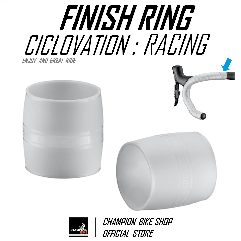 ซิลิโคนรัดปลายผ้าพันแฮนด์เสือหมอบ สีขาว CICLOVATION : RACING - SILICONE FINISH RING FOR HANDLEBAR TAPE