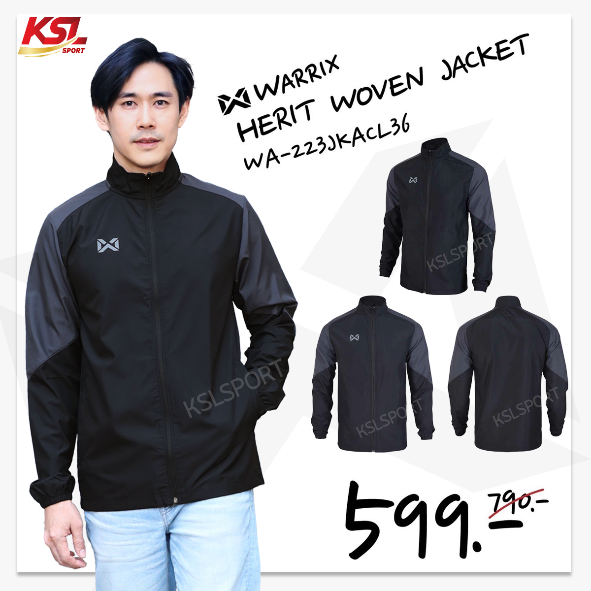 WARRIX Jacket เสื้อแจ็คเก็ตแขนยาว รุ่น Herit Woven (WA-223JKACL36) ของแท้ 100%