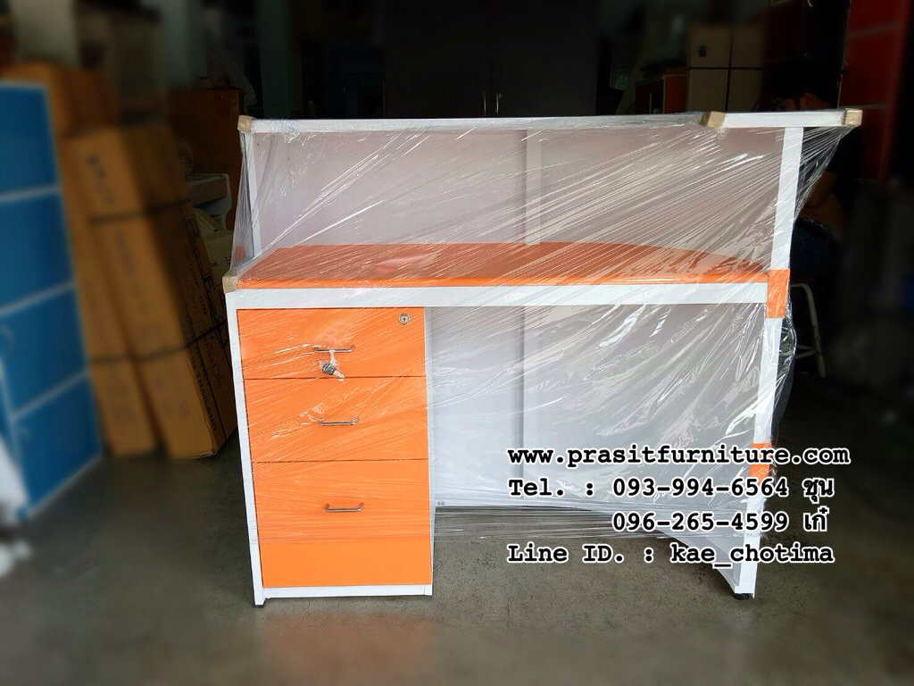 โต๊ะเคาเตอร์โค้ง 3 ลิ้นชักแนวตั้ง