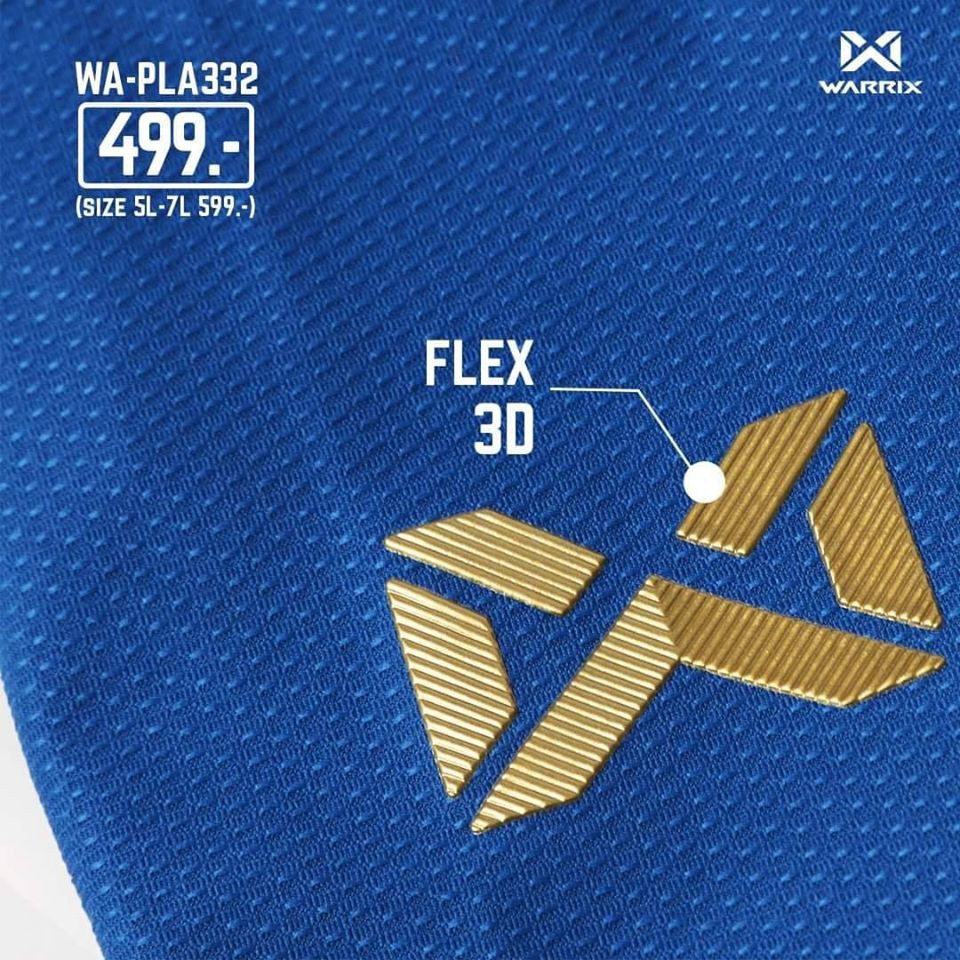 WARRIX เสื้อสปอร์ตโปโลวาริกซ์ รุ่น PLA332 (WA-214PLACL32) เสื้อวอริกซ์สีล้วน FLEX 3D สีแดง ขาว น้ำเงิน