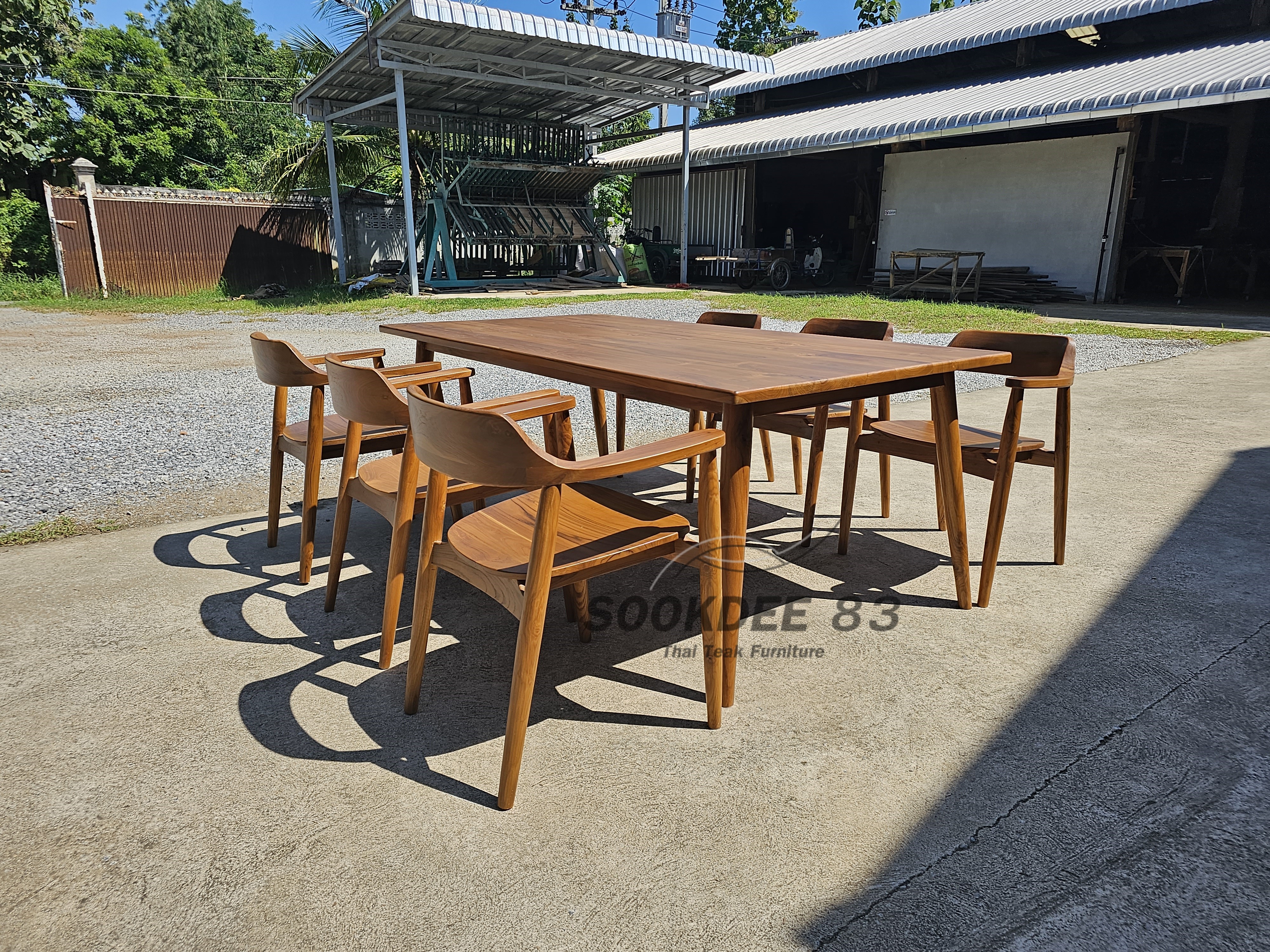 ชุดโต๊ะกินข้าวขาเฉียงมินิมอล 2 ม. เก้าอี้ฮิโรชิมา