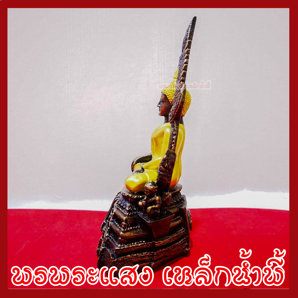 พระพุทธชินราช หน้าตัก 3 นิ้ว องค์สีมันปูแต่งทอง เนื้อมวลสารแร่เหล็กน้ำพี้