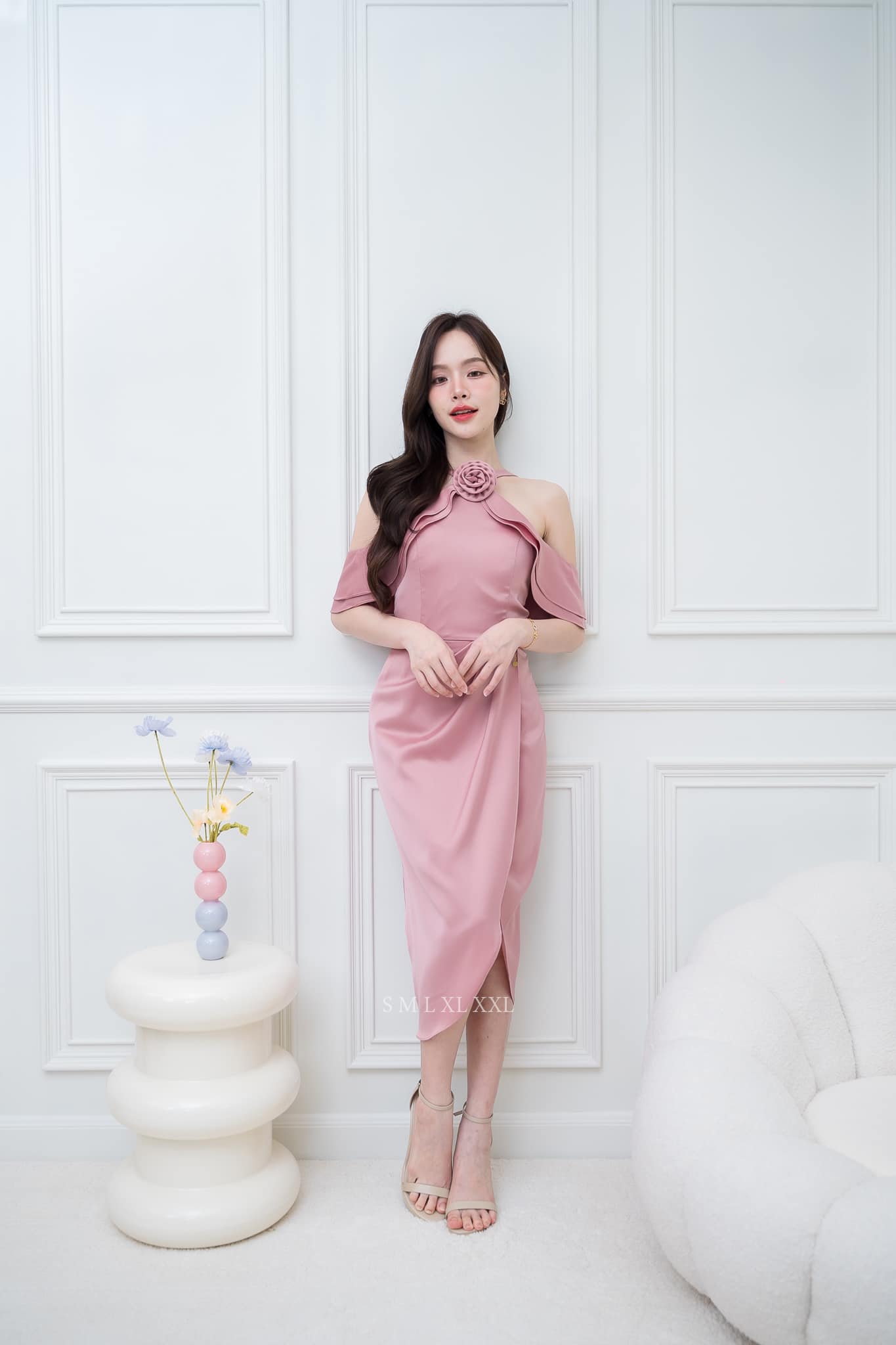 ชุดเพื่อนเจ้าสาวสีชมพู-งานแต่งงานธีมสีชมพู