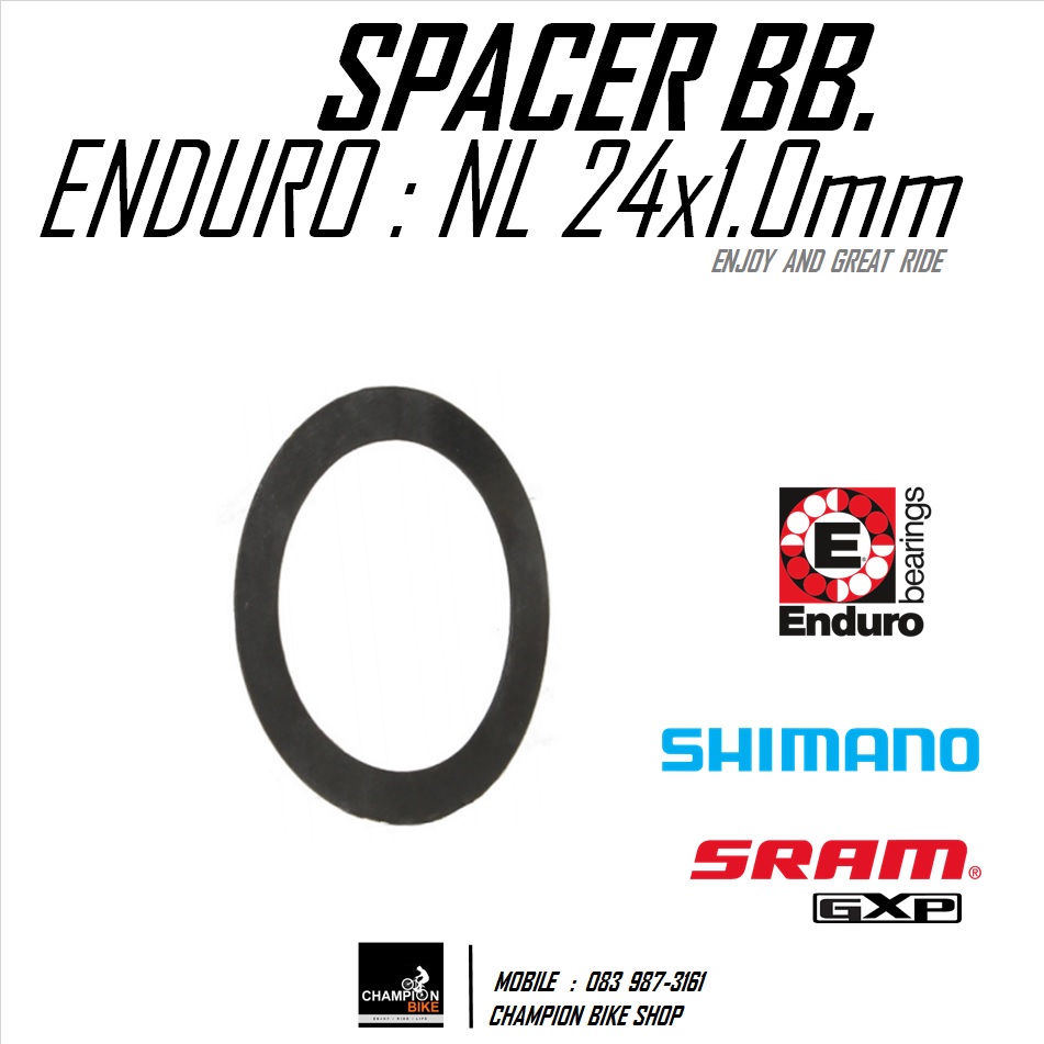แหวนรองกะโหลก หนา1mm แหวนรองขาจาน หนา1mm สำหรับจานหน้าSHIMANO / SRAM GXP ENDURO : WA 24x1.0mm CRANK SPACER