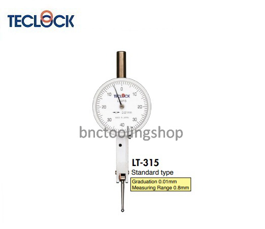 ไดอัลเทสขนาด 0.8มิล ความละเอียด 0.01มิล,Test Indicators Range 0.8mm Graduation 0.01mm,TECLOCK,LT-315