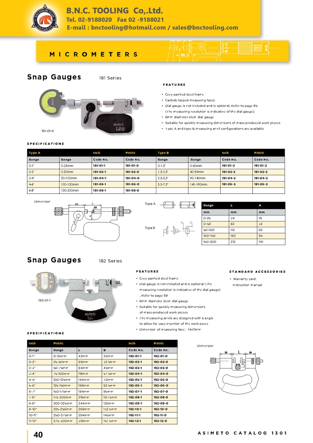 ASIMETO,P40,Snap Gauges,182-01-0