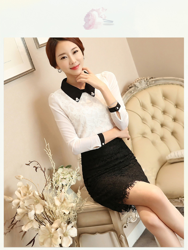 กระโปรงผ้าลูกไม้เนื้อดีสีดำ ทรงตรง ส่งฟรี ems