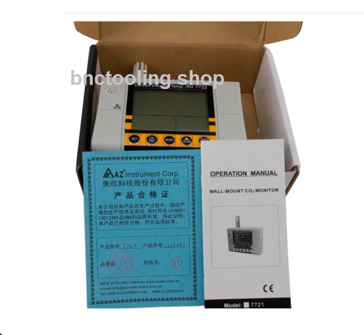 เครื่องวัดก๊าซ (Gas detector),AZ7722 Carbon Dioxide Tester/Temperature Meter/RH Meter 3 in 1 Co2 Gas Detector.