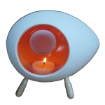 เชิงเทียน ที่วางเทียนหอม อโรม่า เซรามิค รูปทรงไข่ (สีส้ม) Handmade Ceramic Tealight Candle Holder (Oval Shape)