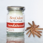 SenOdos เทียนหอมอโรม่า เทียนหอมสปา Sandalwood Soy Candle 45 g. - กลิ่นไม้หอมแก่นจันทร์ 45 g.