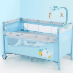 เตียงนอนเด็ก แบบเปิดด้านข้างได้ สินค้าใหม่นำเข้าพร้อมชั้นวางที่เปลี่ยนผ้าอ้อม B10101 Playpen