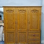 ตู้เสื้อผ้างานไม้อัดสัก บานเปิด 3 บาน