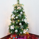 [4 ฟุต / 1.2 ม.] ต้นคริสมาสต์สีเขียวฐานเหล็กก้านสนฟูหนา 90ก้าน พร้อมของตกแต่งธีมลูกบอลสีเงิน ต้นคริสต์มาสขนาดเล็ก 4' / 1.2M Christmas Tree