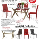 ชุดโต๊ะอาหาร ชุดโต๊ะกินข้าวกระจก 4 ที่นั่ง รุ่นลัคซี่ (LUCXI)