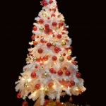 [6 ฟุต / 1.8 ม.] ต้นคริสมาสต์สีขาวพร้อมของตกแต่งธีมลูกบอล ต้นคริสมาสปลอมชนิดพุ่มหนา ต้นคริสต์มาสขนาดกลาง 6' / 1.8M Christmas Tree