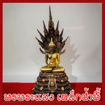 พระประจำวันเสาร์ ปางนาคปรก จีวรทอง สูง 15.5 นิ้ว เนื้อมวลสารแร่เหล็กน้ำพี้
