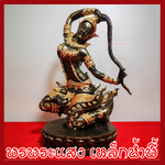 พระแม่ธรณี แต่งทอง ฐาน 7.5 นิ้ว สูง 14 นิ้ว วัตถุมงคล เนื้อมวลสารแร่เหล็กน้ำพี้