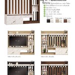 ตู้โชว์ดาวน์ไลท์ระแนง 2 หน้า กั้นห้อง วางทีวีได้ รุ่น SEACON ซีคอน