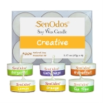 SenOdos Emotional Scented Soy Candles Aroma Creative (สร้างสรรค์) เทียนหอมอโรม่า เทียนทีไลท์ ขนาดพกพา ขนาดทดลอง 15 g. (แพ็ค 6 ชิ้น)