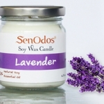 SenOdos เทียนหอม อโรม่า เทียนหอมสปา Lavender Scented Soy Candle Aroma 190 g. -กลิ่นลาเวนเดอร์