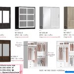 ตู้เสื้อผ้าบานเลื่อน ขนาด 180 ซม. ราคาเดียวกันทุกหน้าบาน
