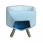 SenOdos เตาเผาน้ำมันหอมระเหย เซรามิค รูปทรงเหลี่ยม (สีฟ้า)/ Handmade Ceramic Essential Oil Burner (Angular Shape)