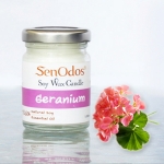 SenOdos เทียนหอม อโรม่า เทียนหอมสปา Geranium Scented Soy Candle Aroma 45 g. - กลิ่นเจอร์เรเนียมแท้
