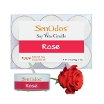 SenOdos เทียนหอม อโรม่า เทียนทีไลท์ Tealight Set Rose Soy Candles เทียนหอม อโรม่า - กลิ่นกุหลาบ 15 g. (6 ชิ้น)