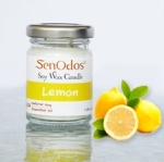 SenOdos เทียนหอม อโรม่า Lemon Scented Soy Candle Aroma 45 g. - กลิ่นเลมอนแท้