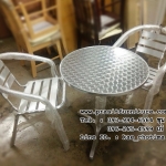 ชุดโต๊ะอาหารอลูมิเนียม 2 ที่นั่ง รุ่น โอเชียน-กลม