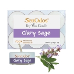 SenOdos เทียนหอมอโรม่า เทียนทีไลท์ Tealight Set Clary Sage Soy Candles - กลิ่นแครี่เซจแท้ 15 กรัม 6 ชิ้น