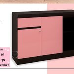 ตู้อเนกประสงค์ / ตู้คอนโซล รุ่น CS-121 สีดำ / ชมพู