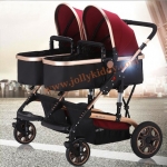 รถเข็นเด็กแฝด ที่นั่งคู่ Premium Red Wine สีแดง CS10170