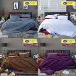 ชุดผ้าปูที่นอน ขนาด 5 ฟุต หรือ 6 ฟุต Satin Plus รุ่น Solid Series สีพื้น