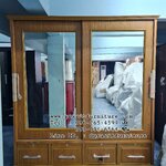 ตู้เสื้อผ้างานไม้อัดสัก บานเลื่อน 180 ซม.