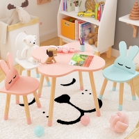 โต๊ะสีชมพู / เก้าอี้กระต่าย + ก้อนเมฆ (สีแบบระบุ)